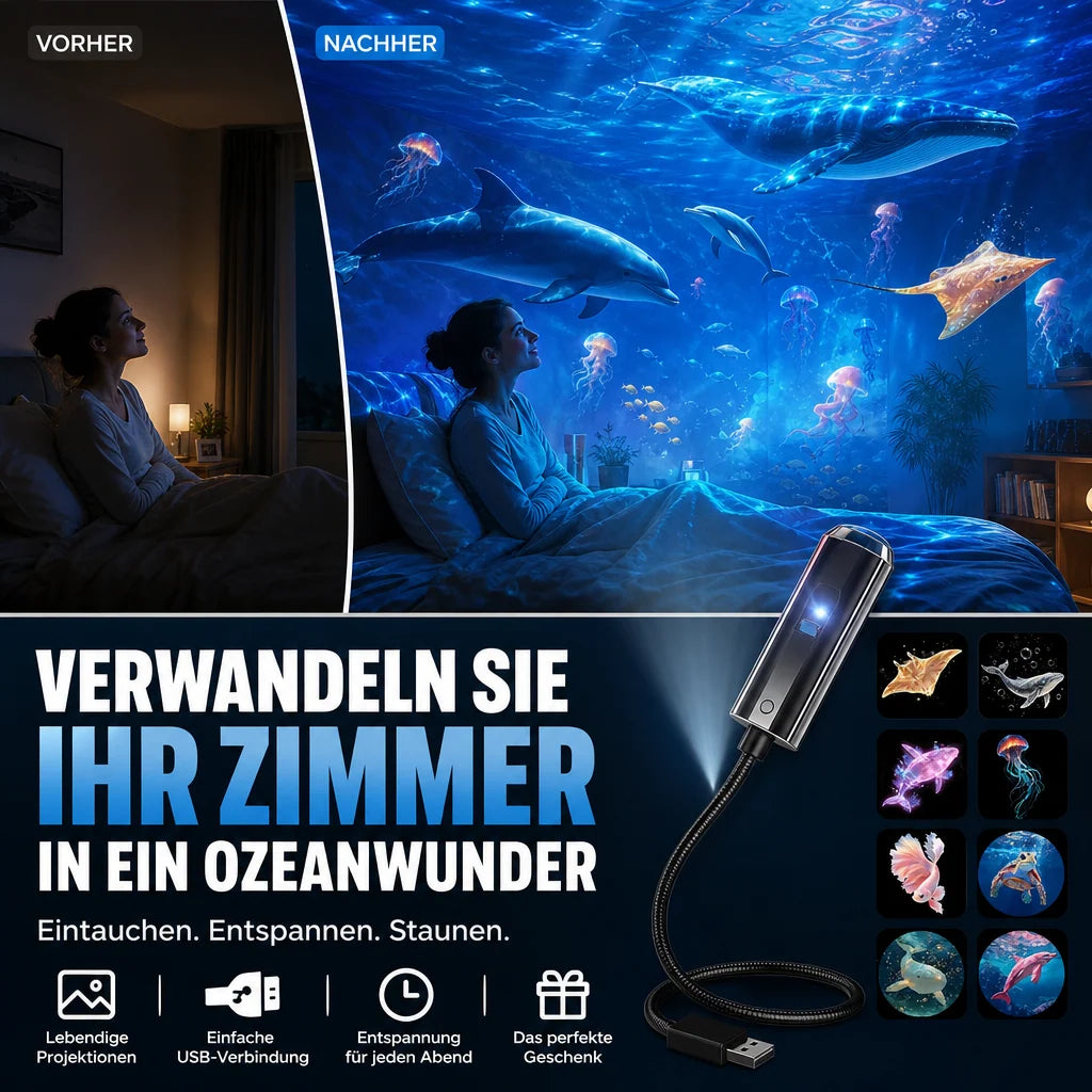 Star Projector Night Light USB Powered 10 Interchangeable Slides
