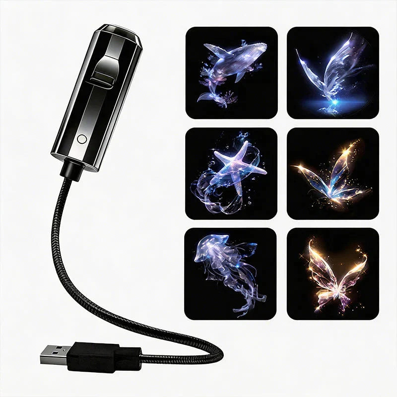 Star Projector Night Light USB Powered 10 Interchangeable Slides