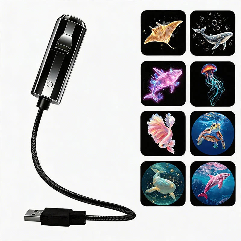 Star Projector Night Light USB Powered 10 Interchangeable Slides