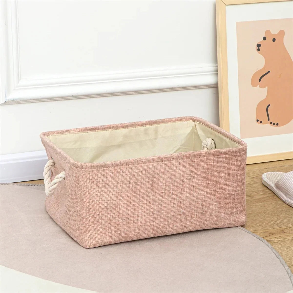 Storage Basket Eco-Friendly Linen Shape-Retaining Design