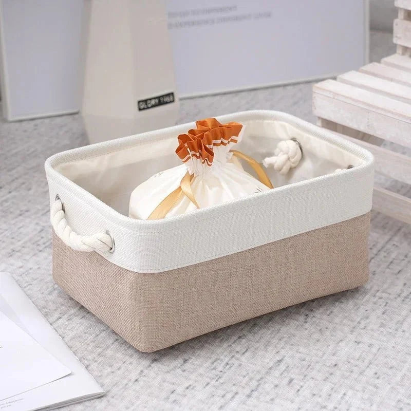 Storage Basket Eco-Friendly Linen Shape-Retaining Design
