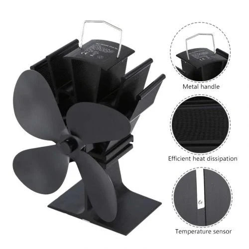 Stove Fan Heat-Powered Automatic Start Safety Lift