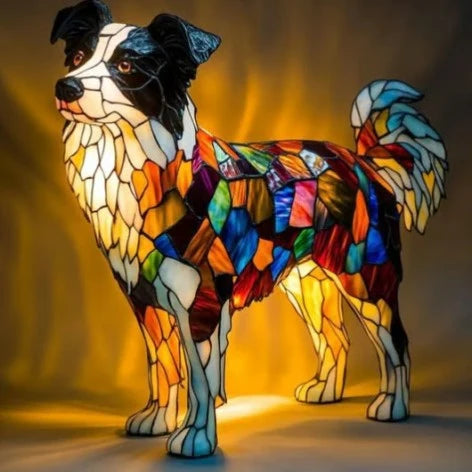 Table Lamp Stained Glass Mosaic Animal Design