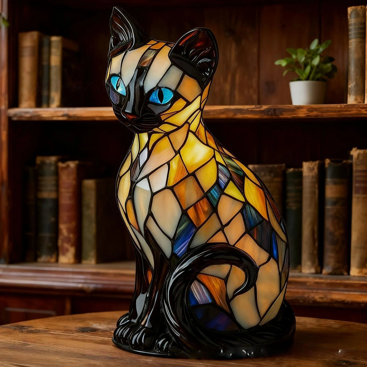 Table Lamp Stained Glass Mosaic Animal Design