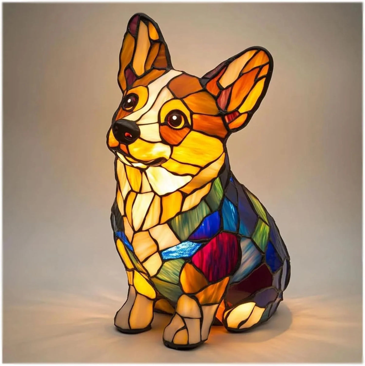 Table Lamp Stained Glass Mosaic Animal Design