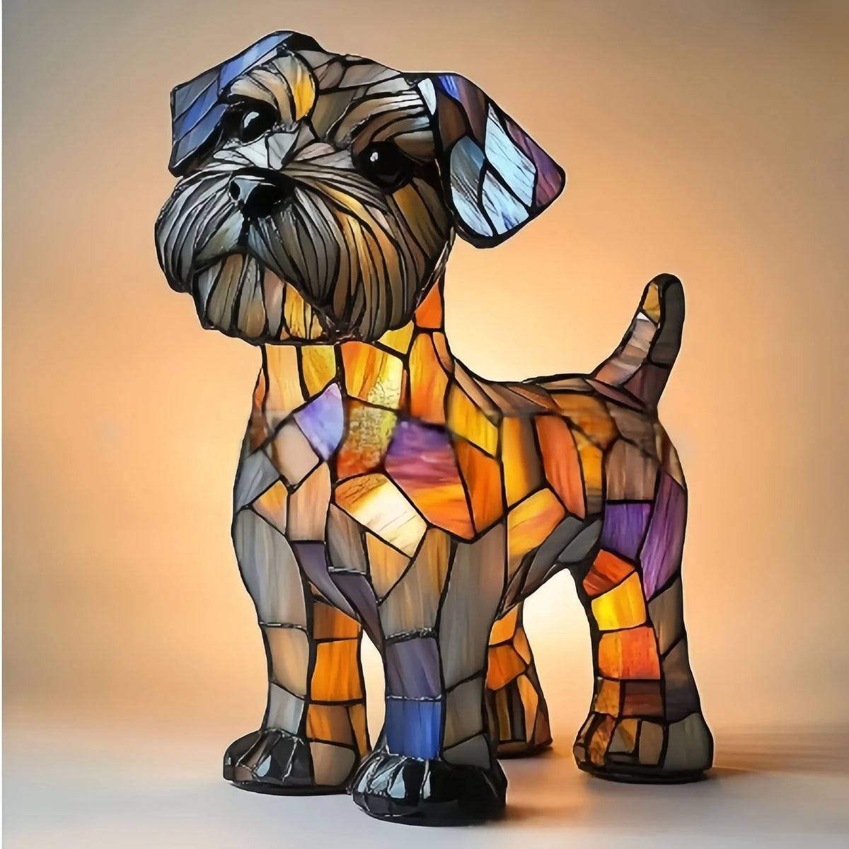 Table Lamp Stained Glass Mosaic Animal Design