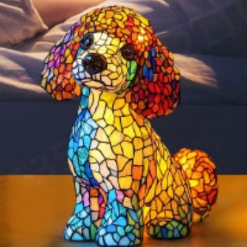 Table Lamp Stained Glass Mosaic Animal Design