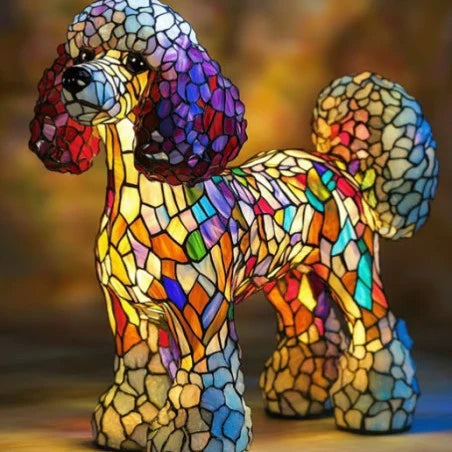Table Lamp Stained Glass Mosaic Animal Design