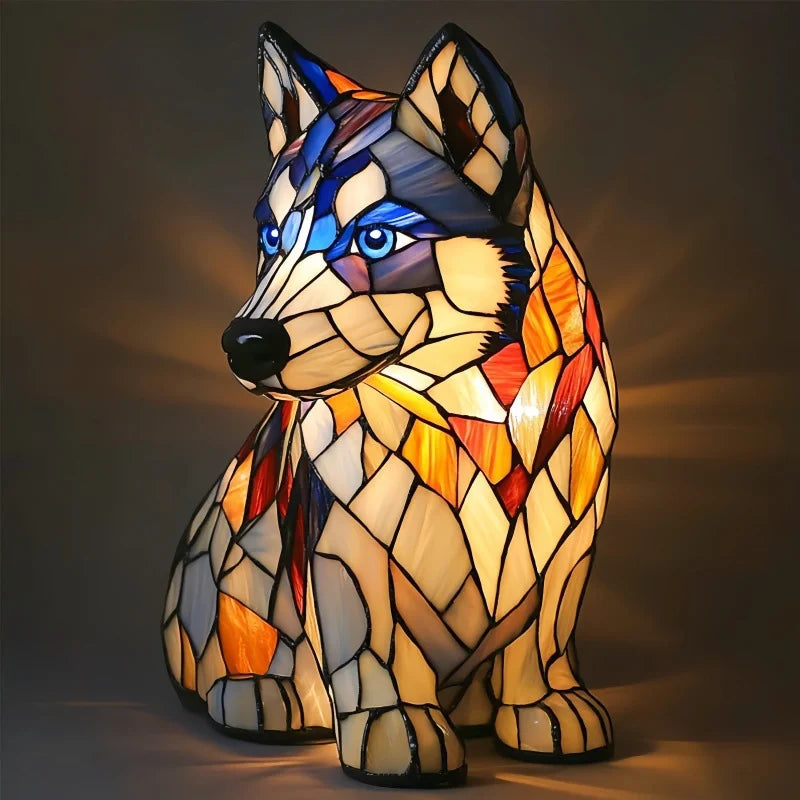 Table Lamp Stained Glass Mosaic Animal Design