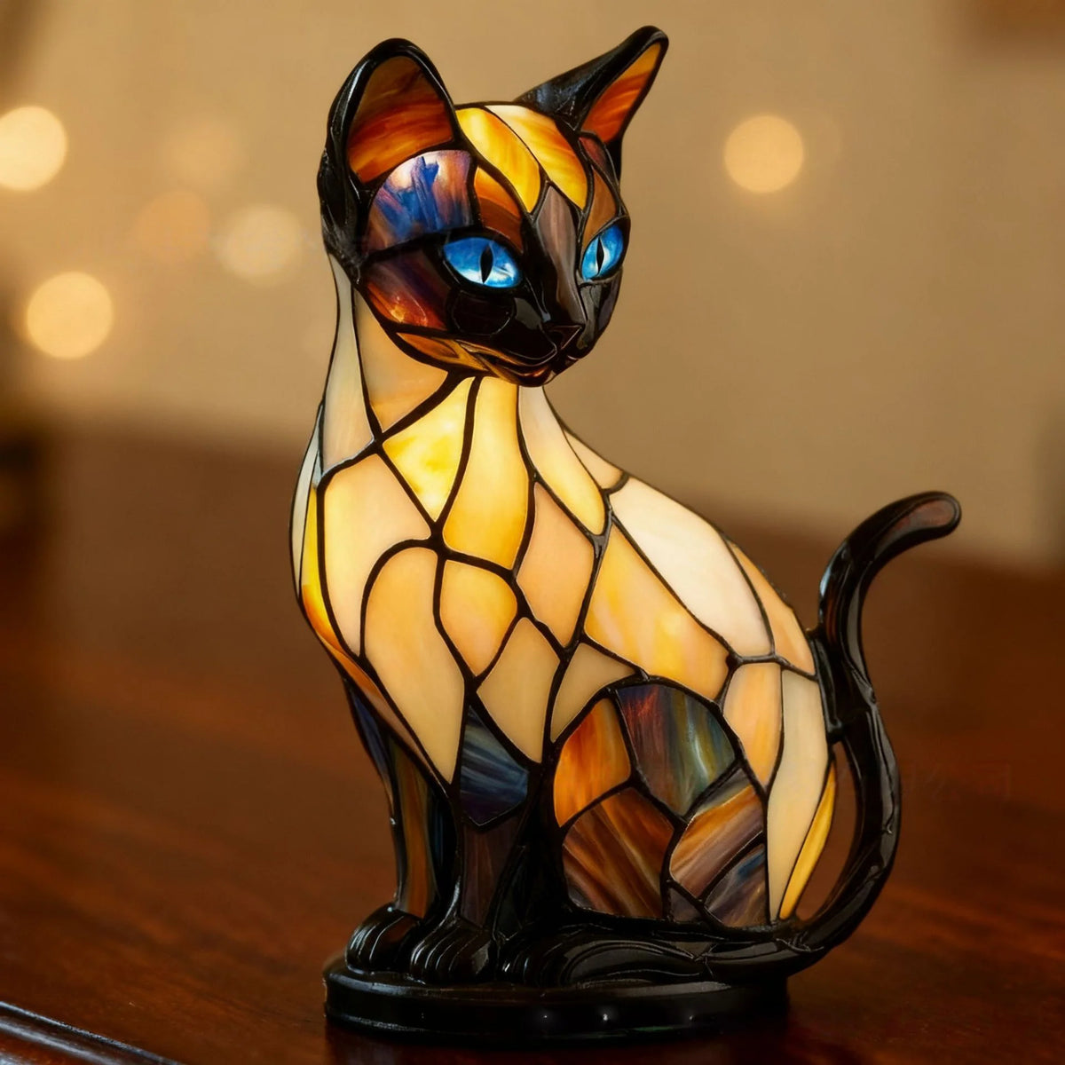 Table Lamp Stained Glass Mosaic Animal Design