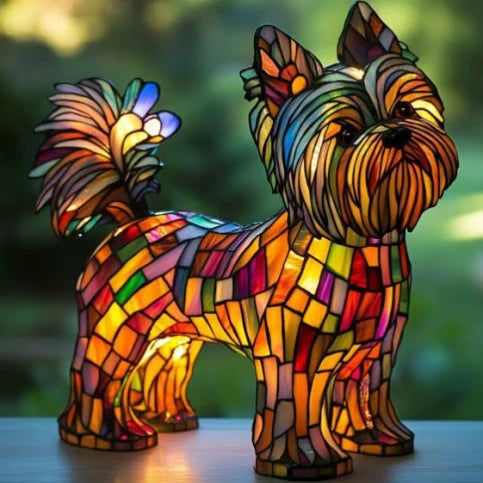 Table Lamp Stained Glass Mosaic Animal Design
