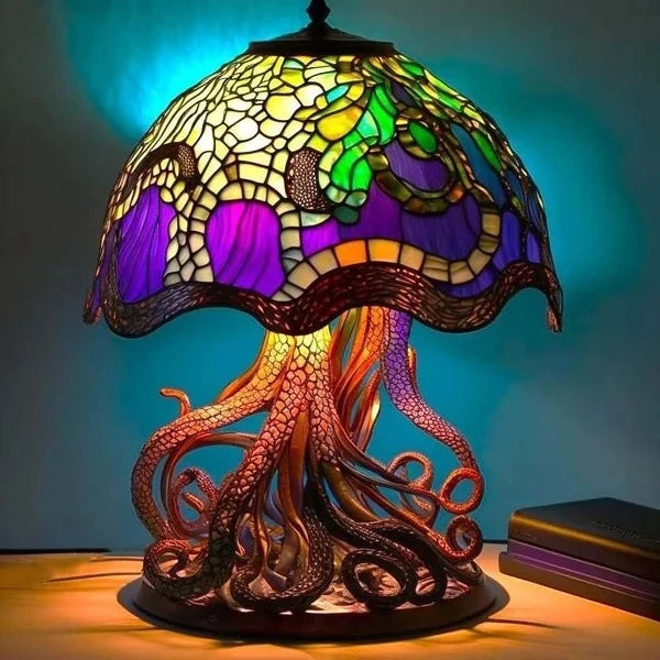 Table Lamp Stained Glass Mosaic Animal Design