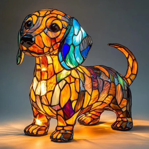 Table Lamp Stained Glass Mosaic Animal Design
