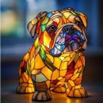 Table Lamp Stained Glass Mosaic Animal Design
