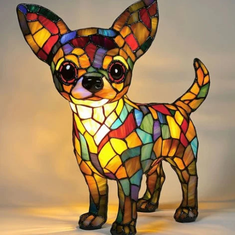 Table Lamp Stained Glass Mosaic Animal Design