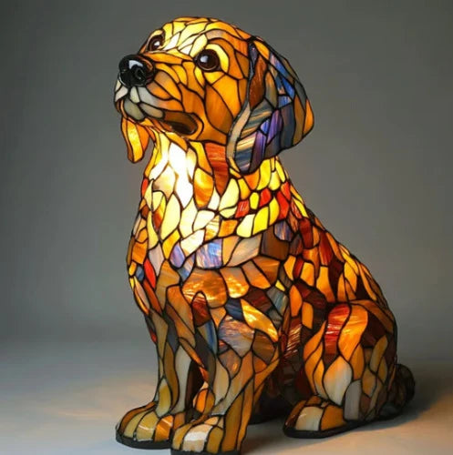 Table Lamp Stained Glass Mosaic Animal Design