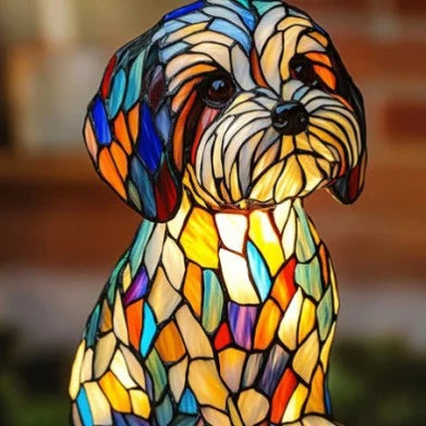 Table Lamp Stained Glass Mosaic Animal Design