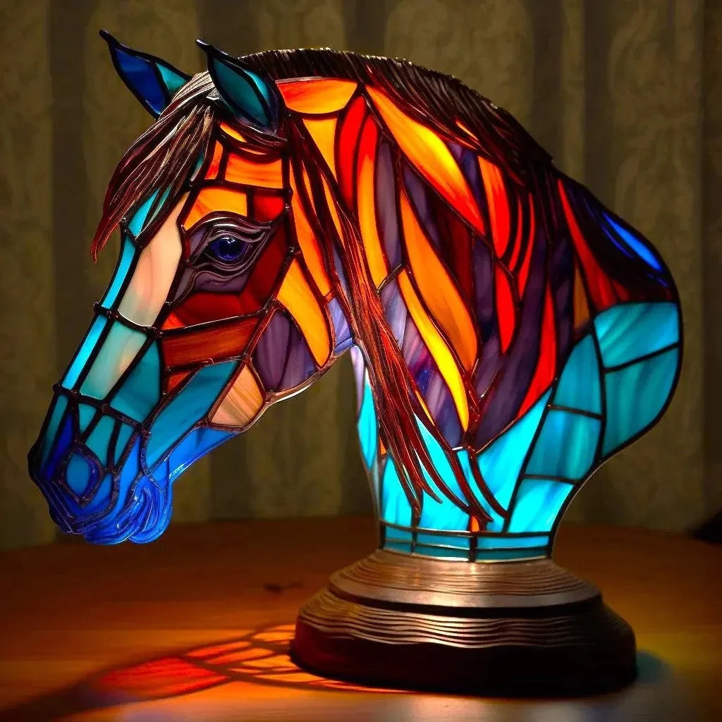 Table Lamp Stained Glass Mosaic Animal Design