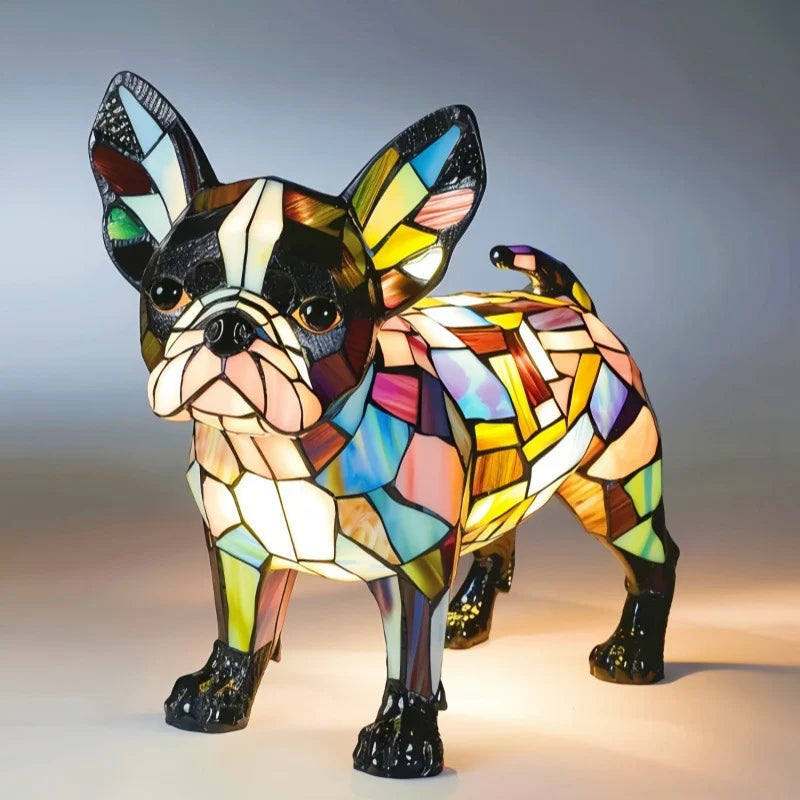 Table Lamp Stained Glass Mosaic Animal Design