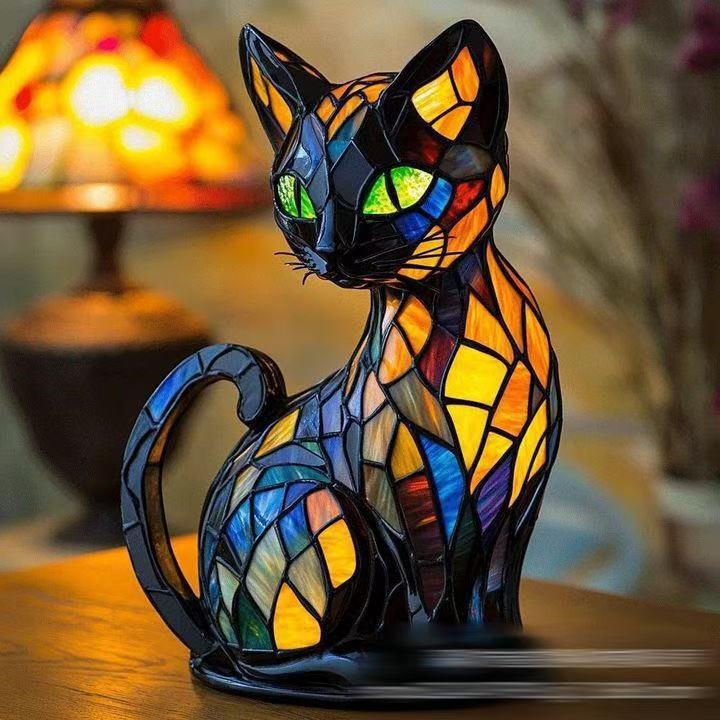 Table Lamp Stained Glass Mosaic Animal Design