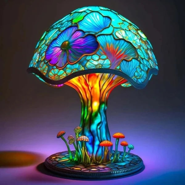 Table Lamp Stained Glass Mosaic Animal Design
