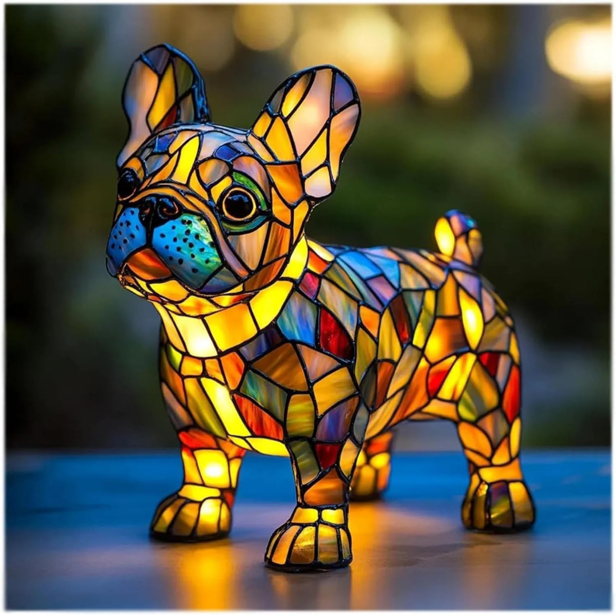 Table Lamp Stained Glass Mosaic Animal Design