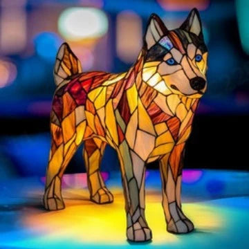 Table Lamp Stained Glass Mosaic Animal Design