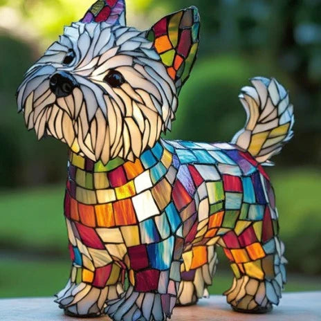 Table Lamp Stained Glass Mosaic Animal Design