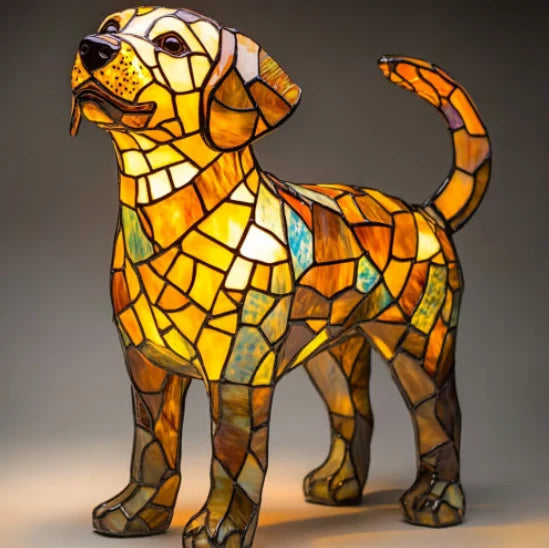 Table Lamp Stained Glass Mosaic Animal Design