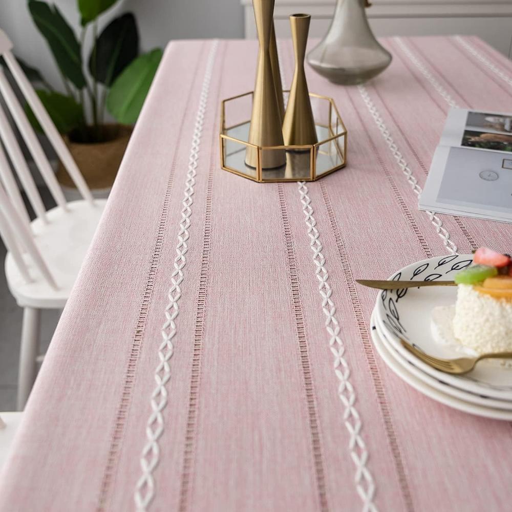 Tablecloth Cotton-Linen Blend Wrinkle-Resistant & Machine-Washable