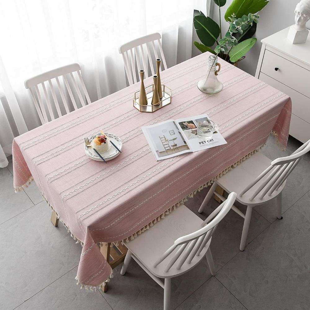 Tablecloth Cotton-Linen Blend Wrinkle-Resistant & Machine-Washable