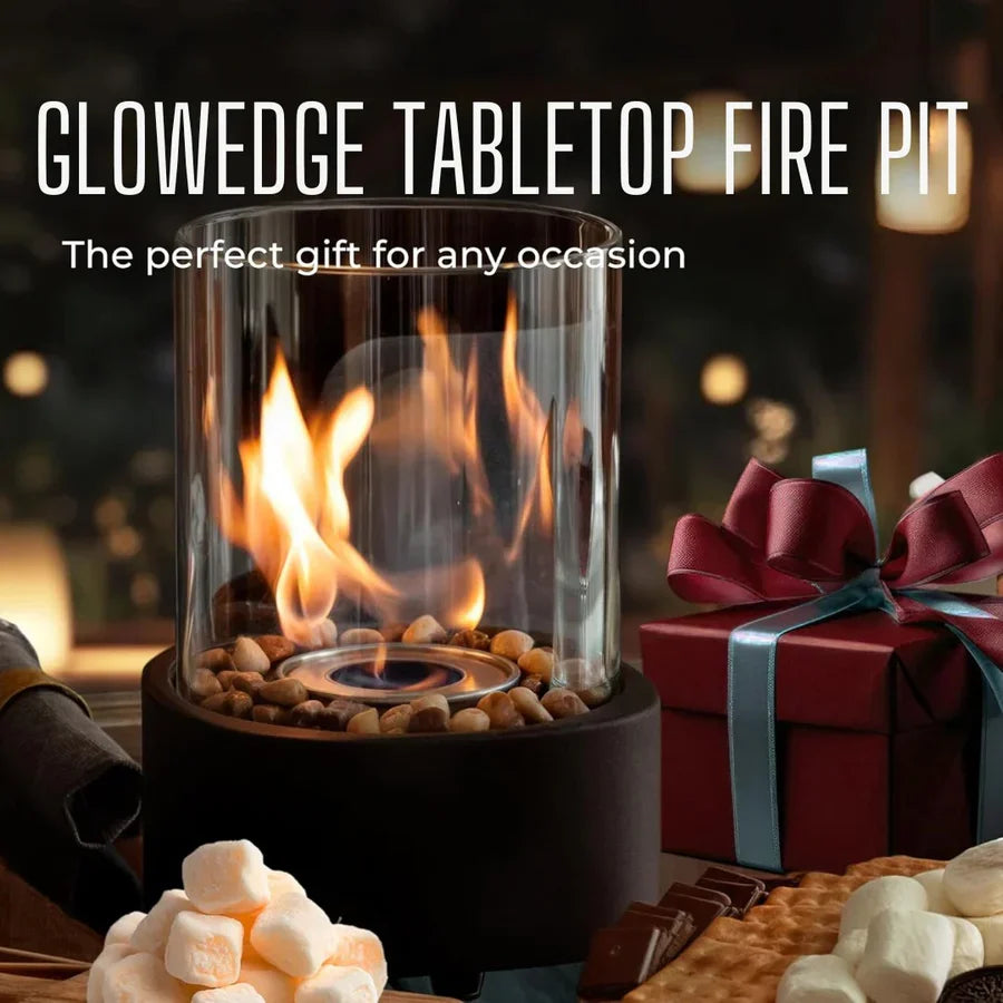 Tabletop Ethanol Fireplace Glass Enclosure With Snuffer Included