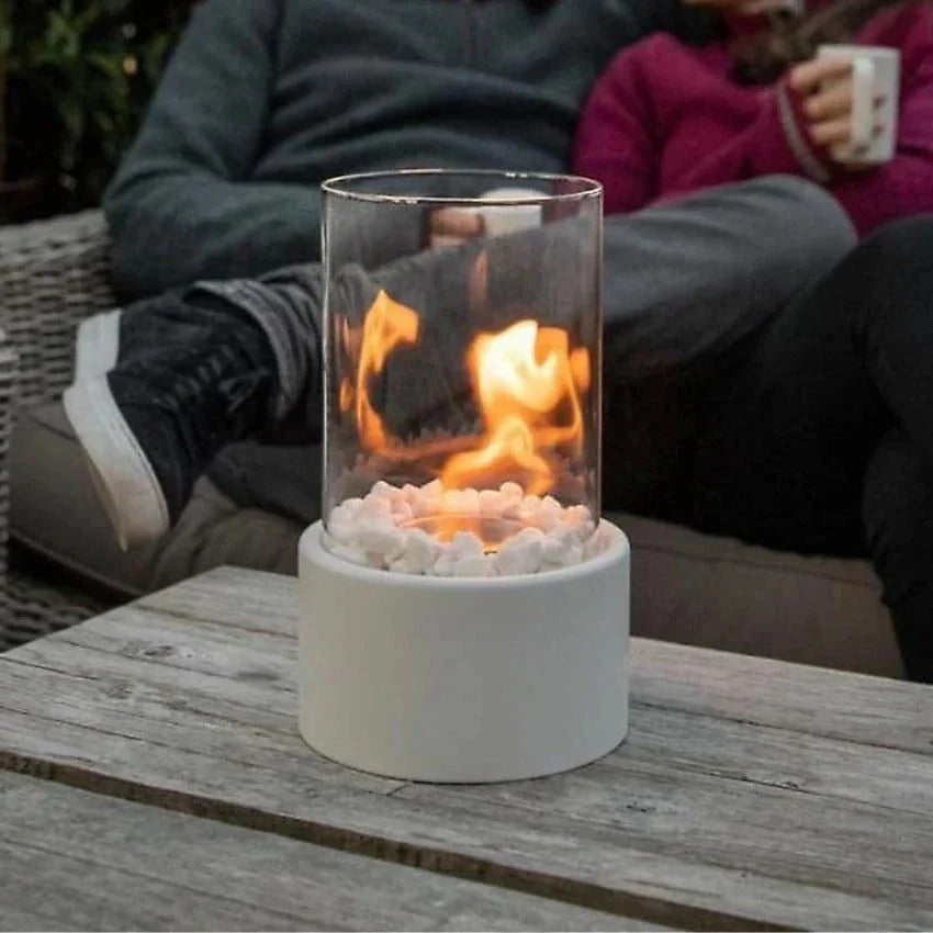 Tabletop Ethanol Fireplace Glass Enclosure With Snuffer Included