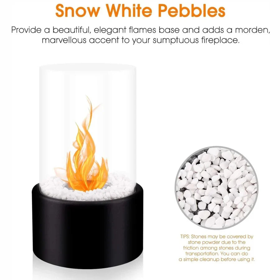 Tabletop Ethanol Fireplace Glass Enclosure With Snuffer Included