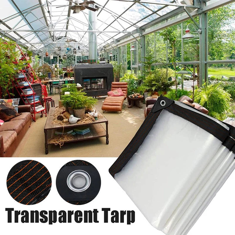 Tarp Clear Translucent Weather-Resistant Tear-Resistant