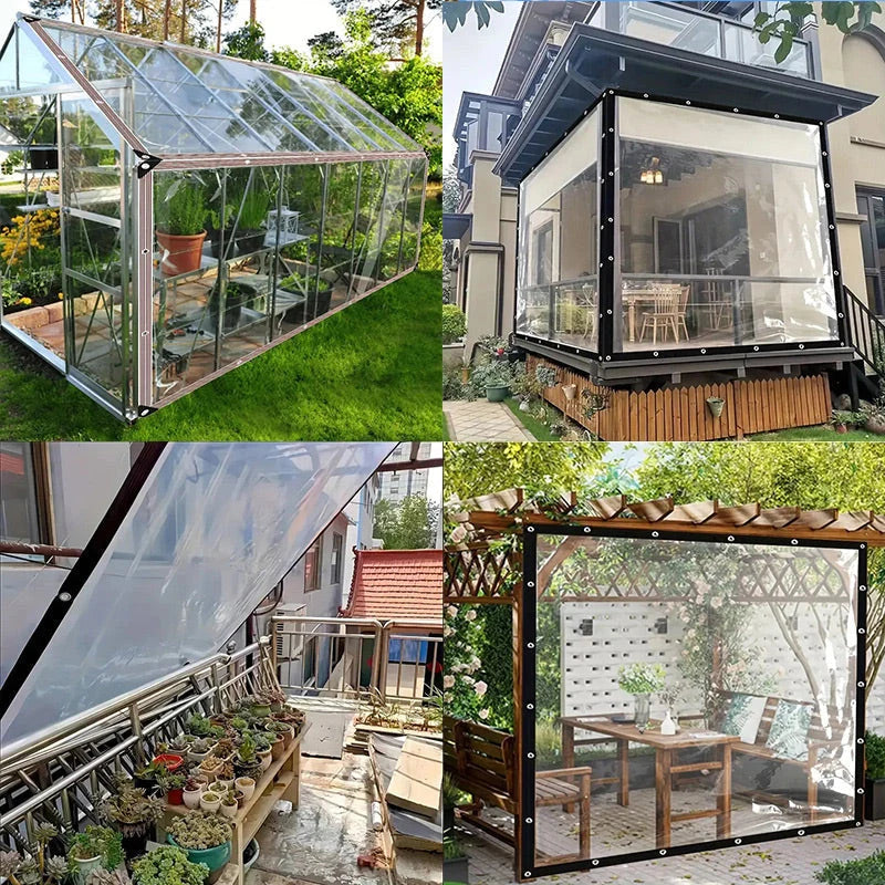 Tarp Clear Translucent Weather-Resistant Tear-Resistant
