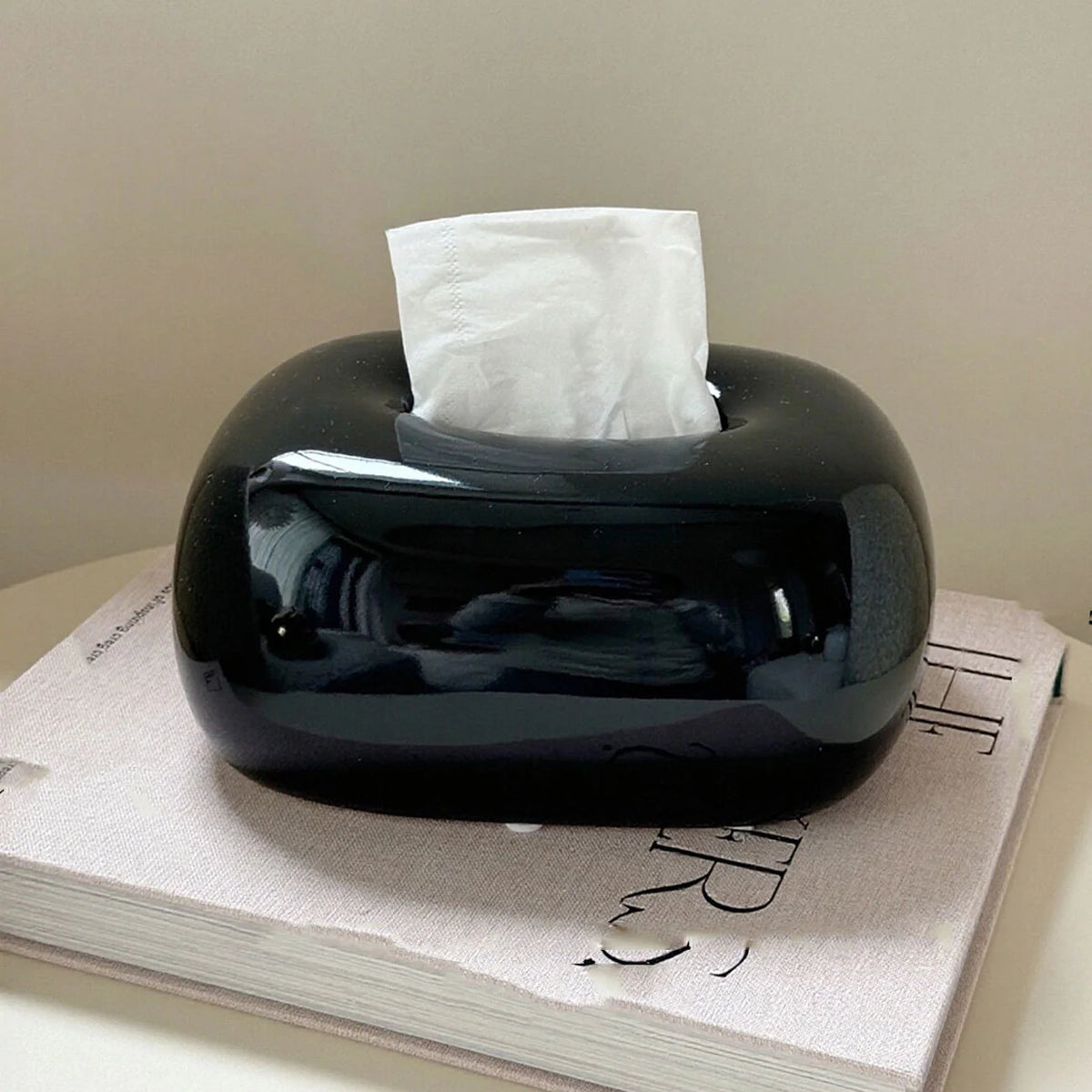 Tissue Box Holder Modern Abstract Glossy Finish Fits Standard Boxes
