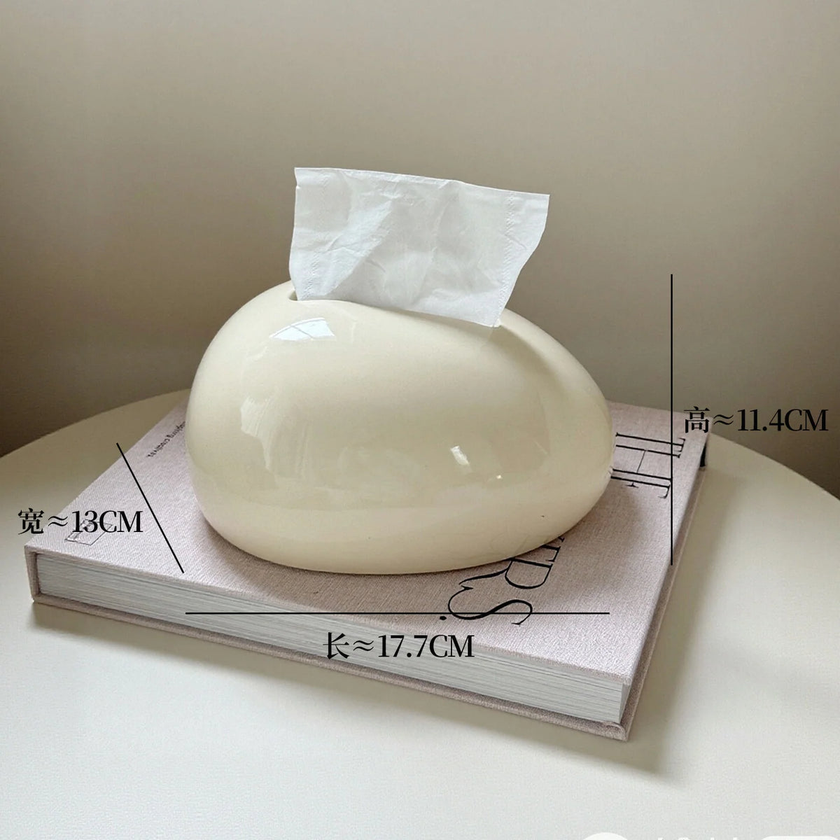 Tissue Box Holder Modern Abstract Glossy Finish Fits Standard Boxes