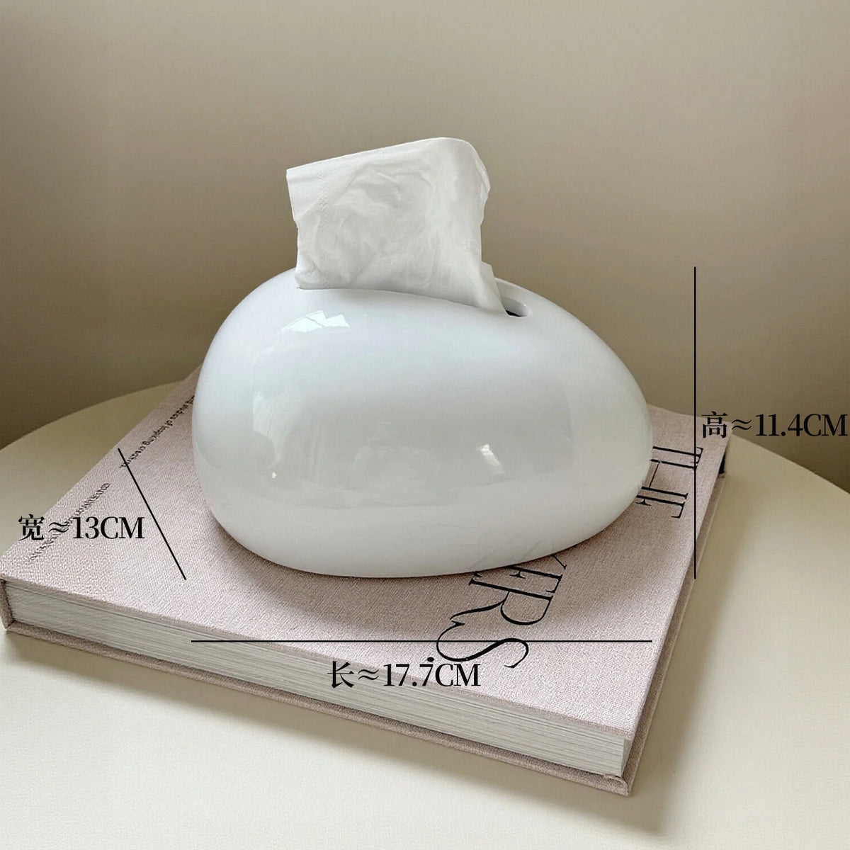 Tissue Box Holder Modern Abstract Glossy Finish Fits Standard Boxes