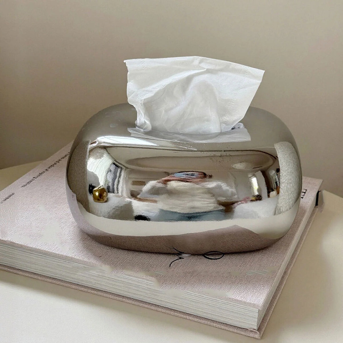Tissue Box Holder Modern Abstract Glossy Finish Fits Standard Boxes