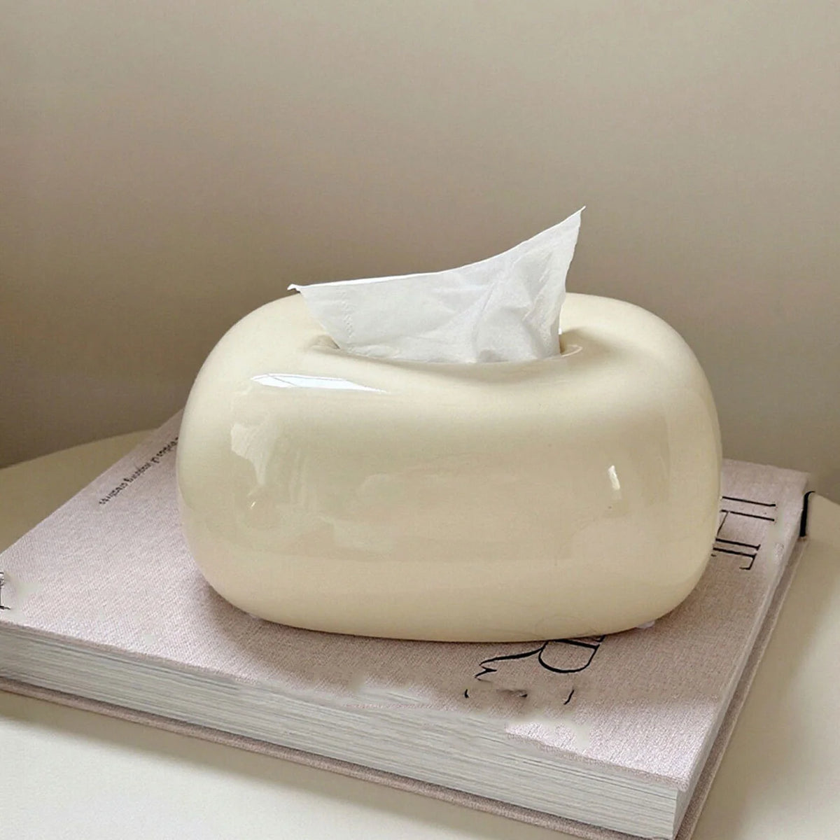 Tissue Box Holder Modern Abstract Glossy Finish Fits Standard Boxes