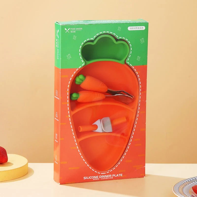 Toddler Suction Plate BPA-Free Silicone Divided Compartments Dishwasher-Safe