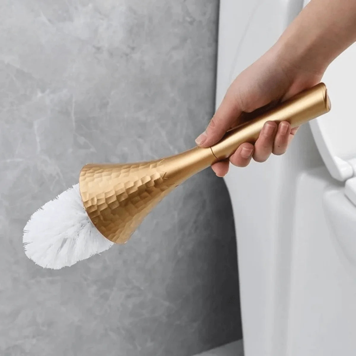 Toilet Brush Rust-Free Removable Brush Head Sculptural Design