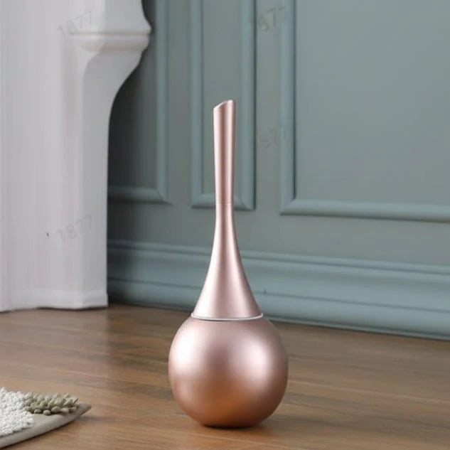 Toilet Brush Silicone Head Ventilated Holder Quick-Drying