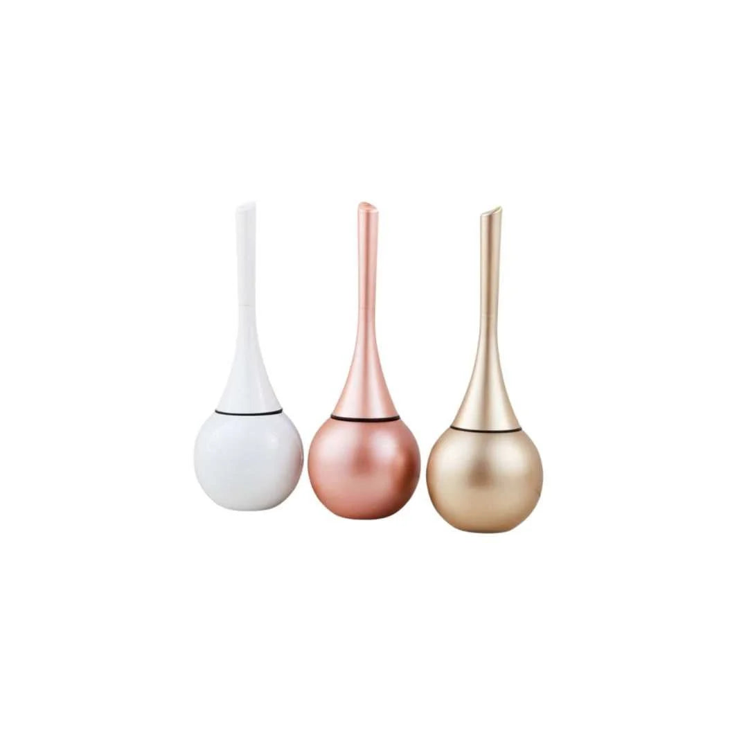 Toilet Brush Silicone Head Ventilated Holder Quick-Drying