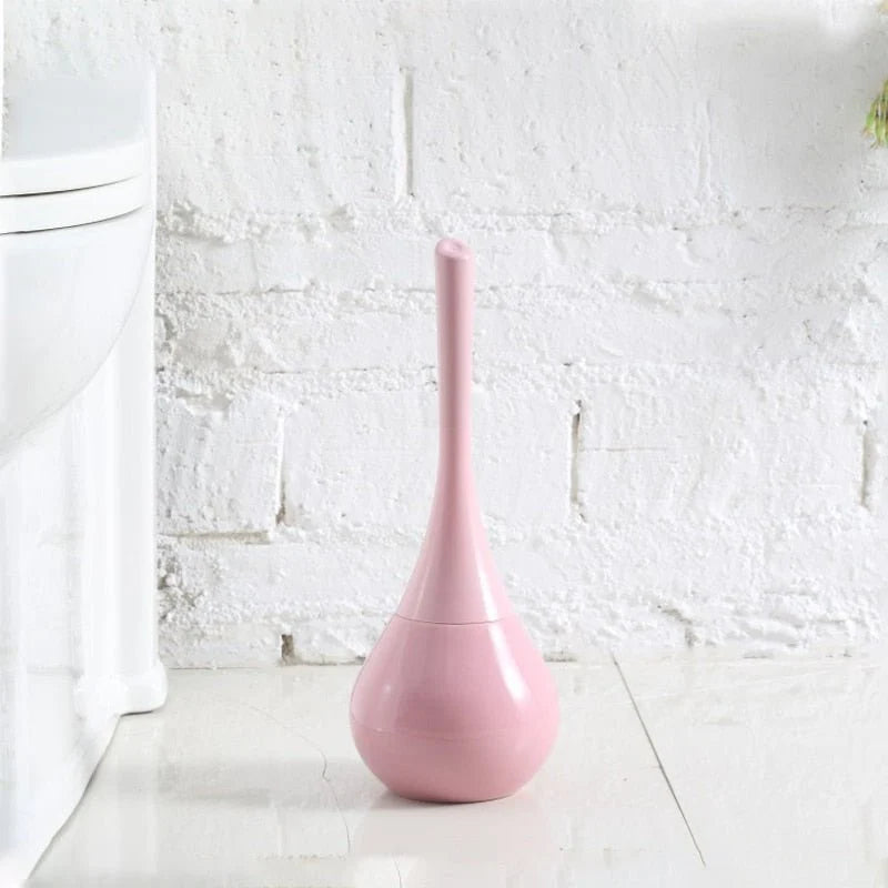 Toilet Brush Silicone Head Ventilated Holder Quick-Drying