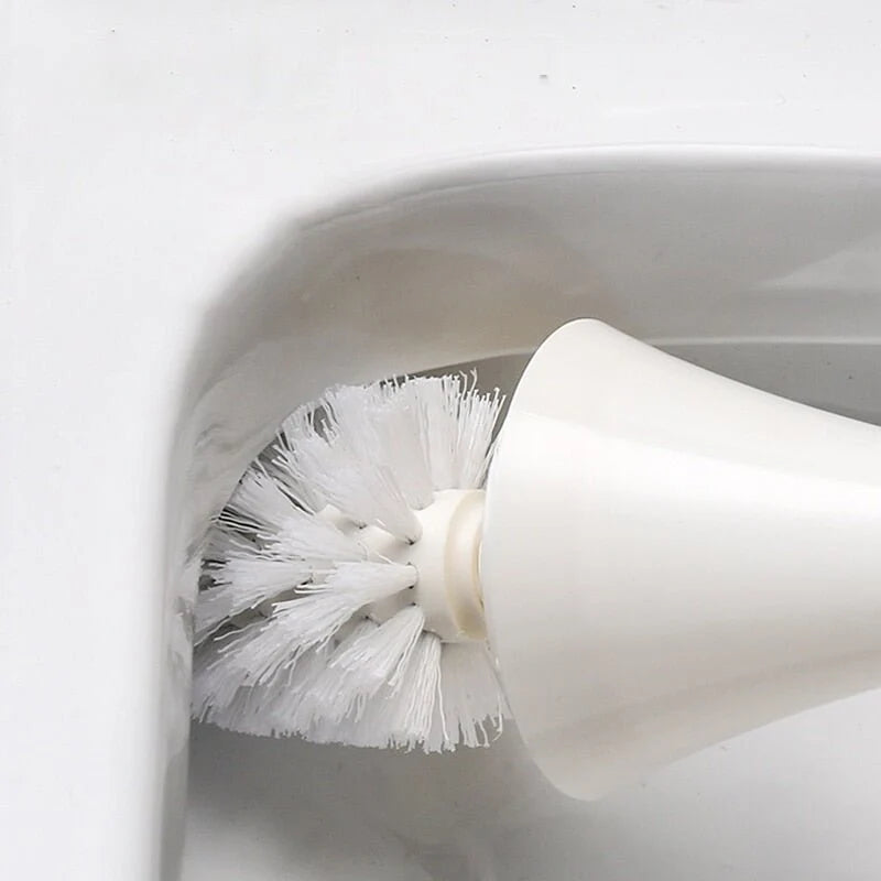 Toilet Brush Silicone Head Ventilated Holder Quick-Drying