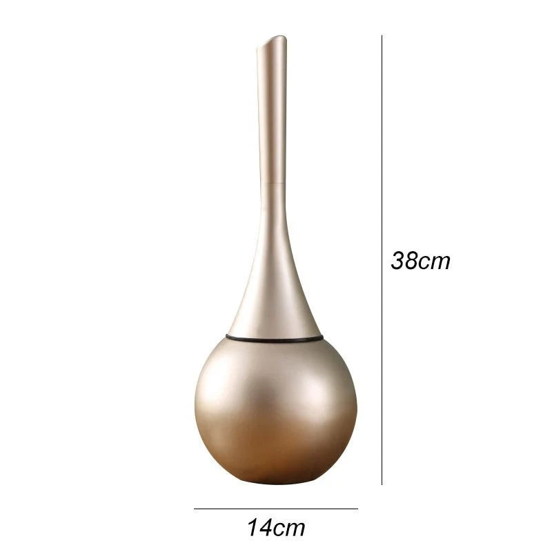 Toilet Brush Silicone Head Ventilated Holder Quick-Drying