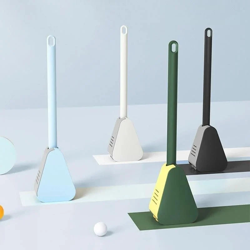 Toilet Brush Triangular Head Scratch-Resistant Bristles Drip-Free Base