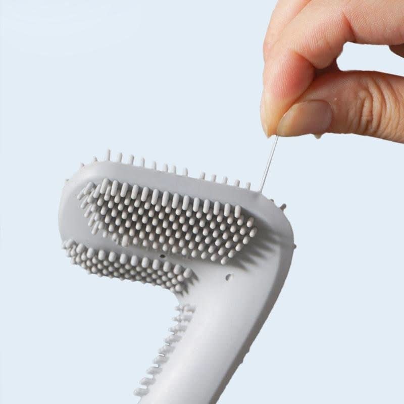 Toilet Brush Triangular Head Scratch-Resistant Bristles Drip-Free Base